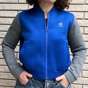Reebok Classic Blue/Grey Bomber Jacket Size S